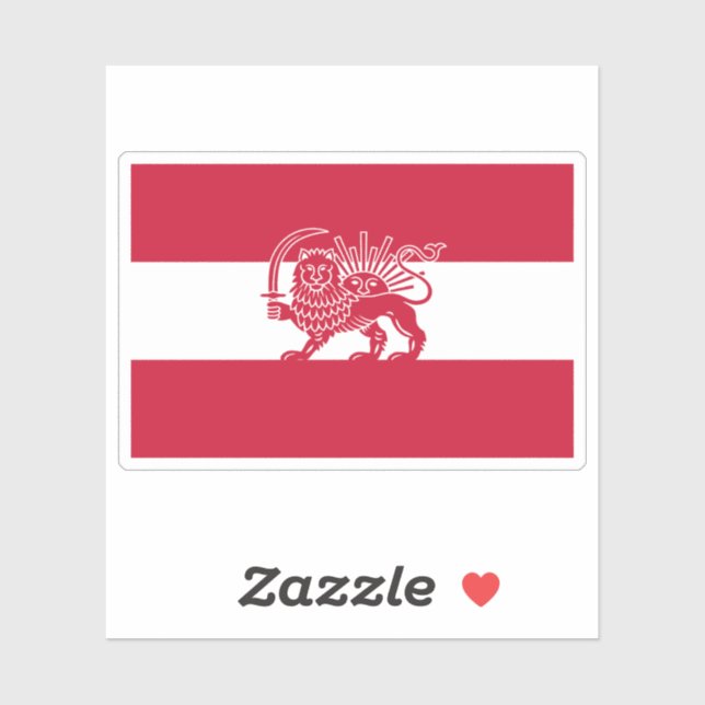 Austrian Iranian Lion and Sun Heritage Flag (Sheet)