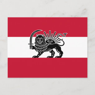 Austrian Iranian Lion and Sun Heritage Flag Postcard