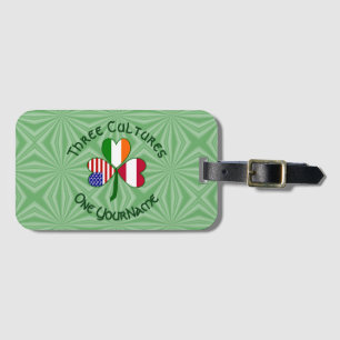 Austrian Irish American Shamrock Flag Personalised Luggage Tag