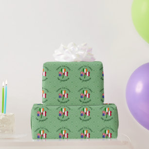 Austrian Irish American Shamrock Flag Personalised Wrapping Paper