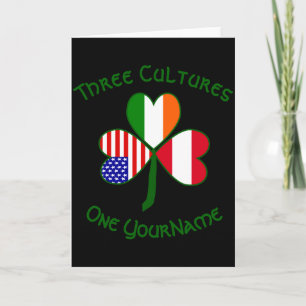 Austrian Irish American Shamrock Flag Personalized Card