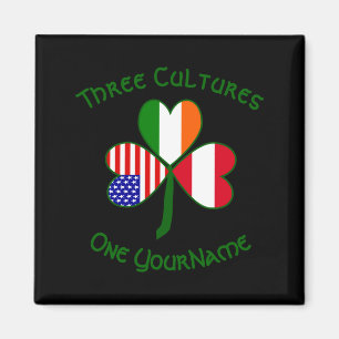 Austrian Irish American Shamrock Flag Personalized Magnet