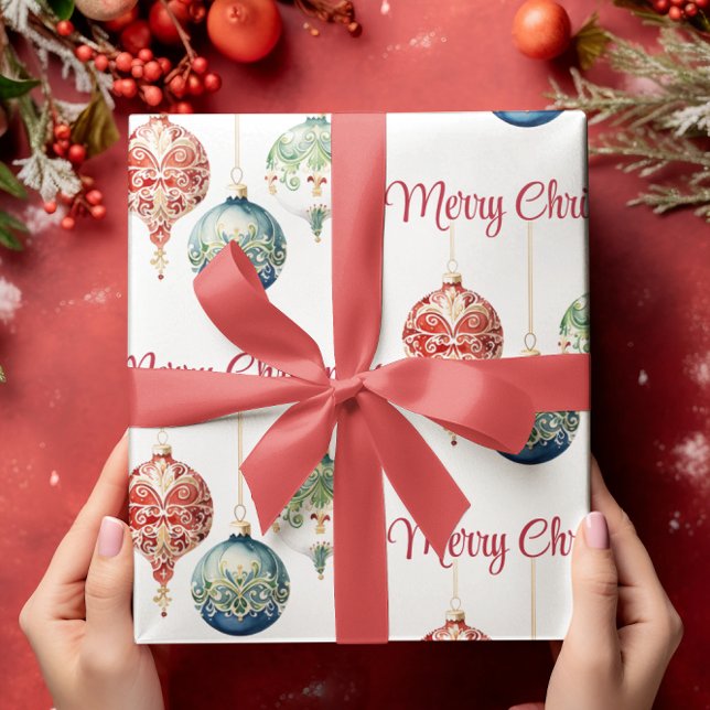 Austrian Joy | Merry Christmas | Tree Ornaments Wrapping Paper (Creator Uploaded)