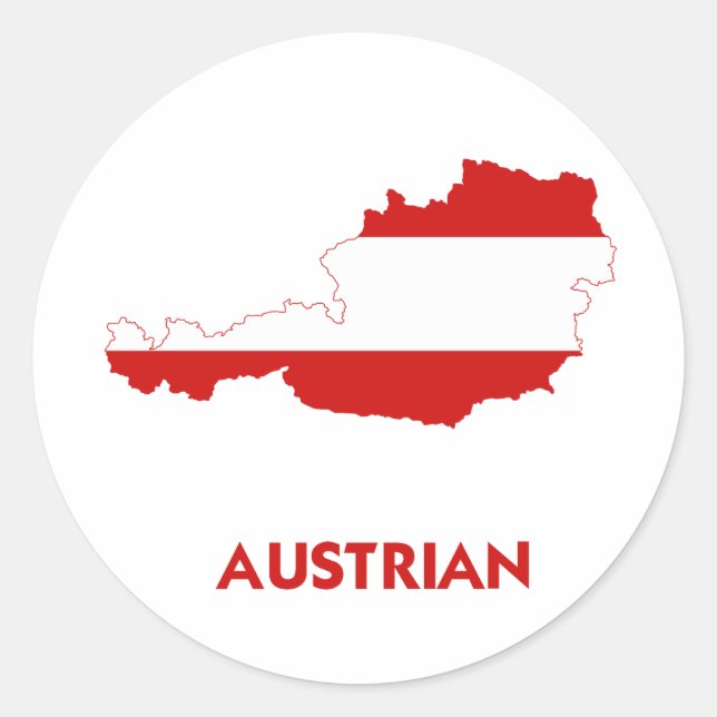 AUSTRIAN MAP CLASSIC ROUND STICKER (Front)