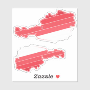 Austrian Map With Gradient Flag Colours