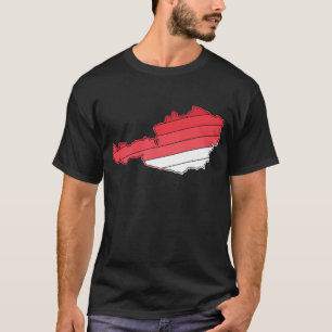Austrian Map With Gradient Flag Colours T-Shirt