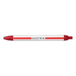 Austrian minimalistic flag black ink pen