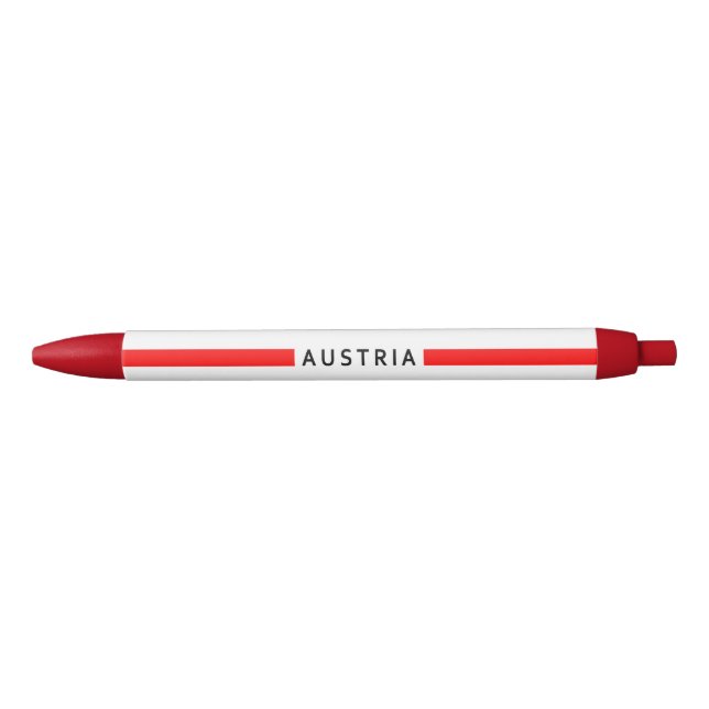 Austrian minimalistic flag black ink pen (Front)