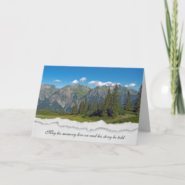 Austrian mountain peaks sympathy card (Front)