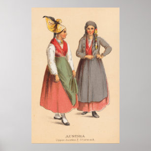 Austrian Peasants Costumes Poster