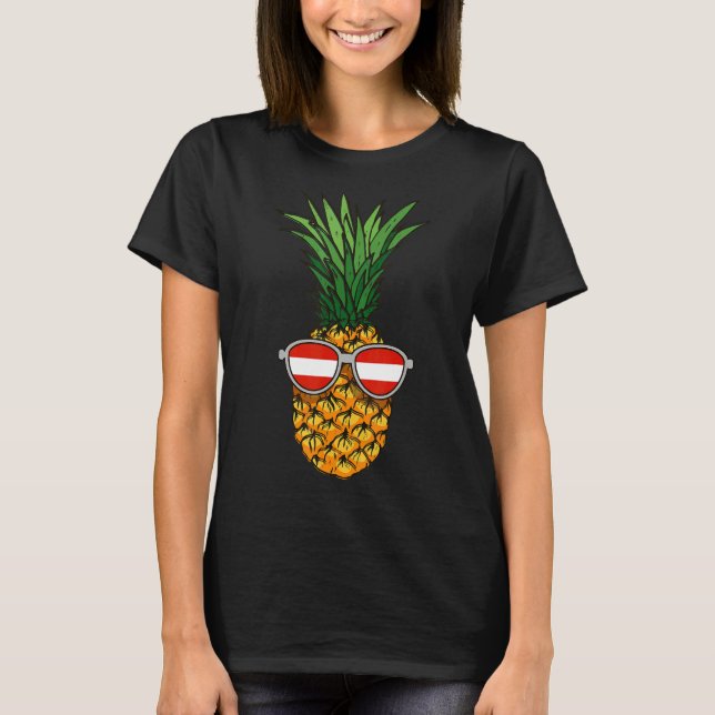 Austrian Pineapple Austria Flag Sunglasses Summer  T-Shirt (Front)