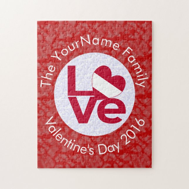 Austrian Red Letter LOVE Flag Personalised  Jigsaw Puzzle (Vertical)