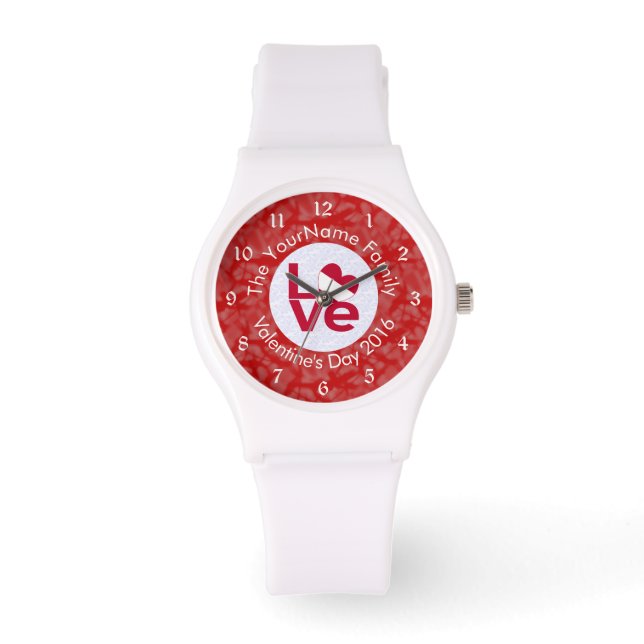 Austrian Red Letter LOVE Flag Personalised  Watch (Front)