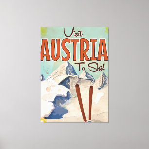 Austrian Skiing Vintage travel poster Canvas Print