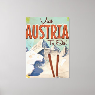 Austrian Skiing Vintage travel poster Canvas Print
