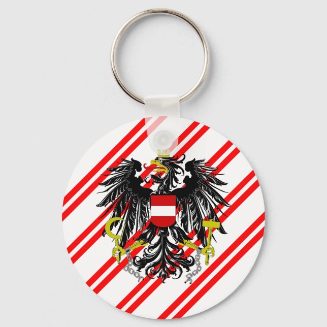 Austrian stripes flag key ring (Front)