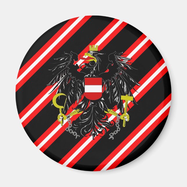 Austrian stripes flag magnet (Front)
