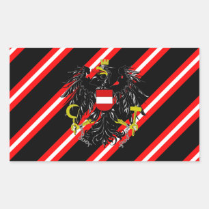 Austrian stripes flag rectangular sticker