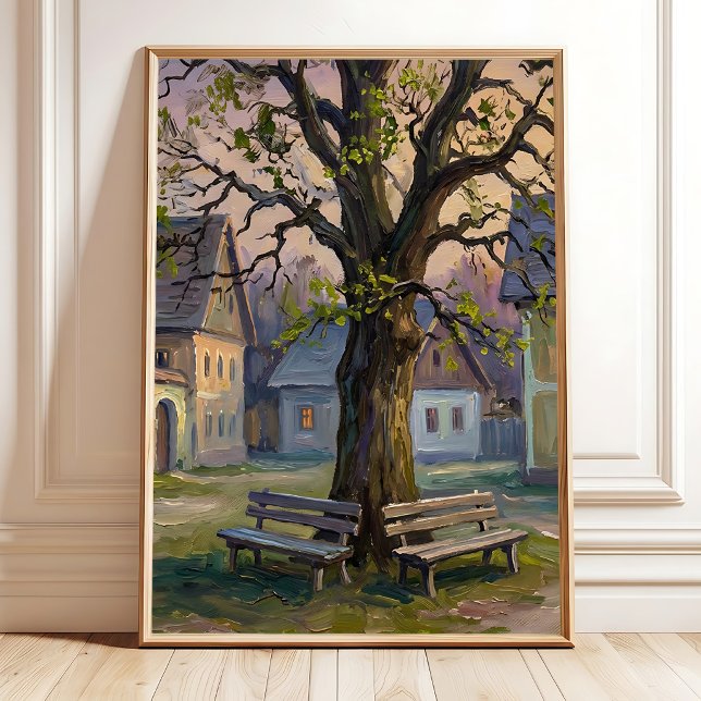 Austrian Twilight Village Wall Art Canvas Print (Creator Uploaded)