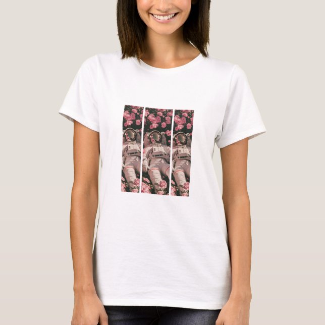 Austronut Pink Rose Flower T-Shirt – Cosmic Beauty (Front)