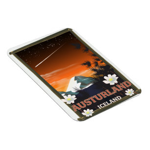Austurland iceland travel poster magnet