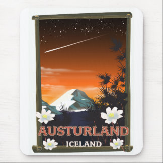 Austurland iceland travel poster mouse mat