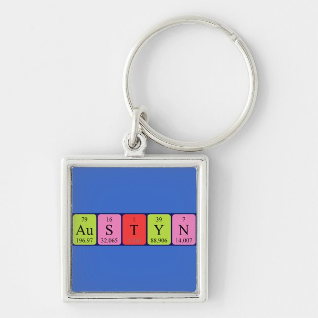 Austyn periodic table name keyring (Front)