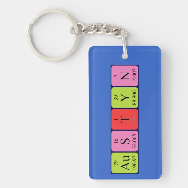 Austyn periodic table name keyring (Front)
