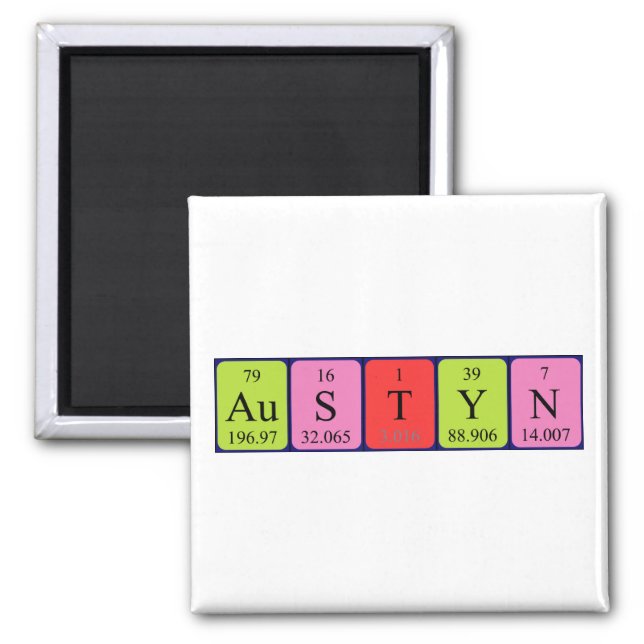 Austyn periodic table name magnet (Front)