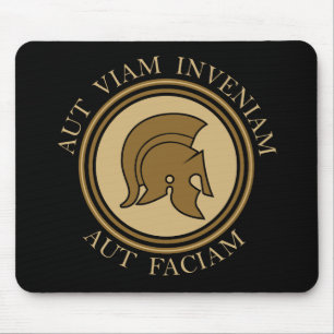Aut Viam Inveniam Aut Faciam - Roman Helmet Mouse Mat