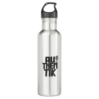Authemtik Black Logo Stainless Steel Water Bottle