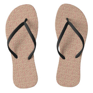 Authentic 1940s Muted Burgundy Floral Sprig Flip Flops