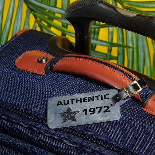 Authentic 1972 Vintage Star Retro Birthday Design  Luggage Tag