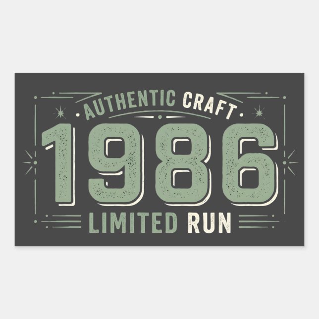 Authentic 1986: Limited Run Sage Dreamscape Rectangular Sticker (Front)