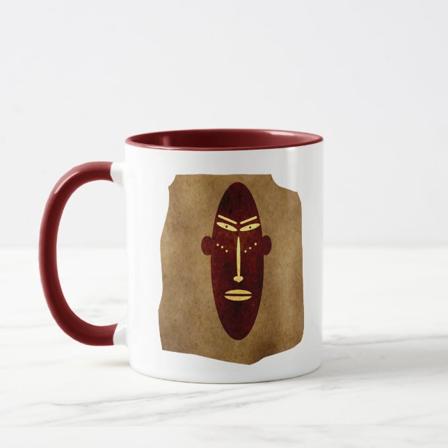 Authentic Aboriginal abstract face Mug (Left)