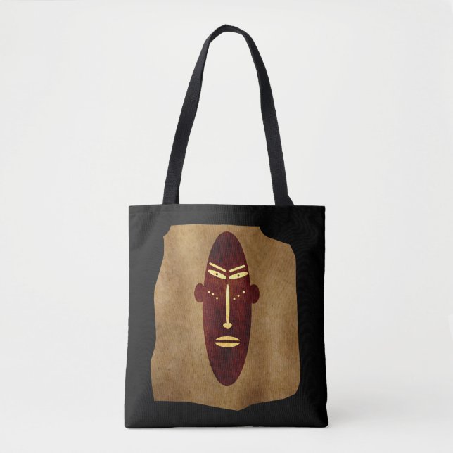 Authentic Abstract Aboriginal tribal face art Tote Bag (Front)