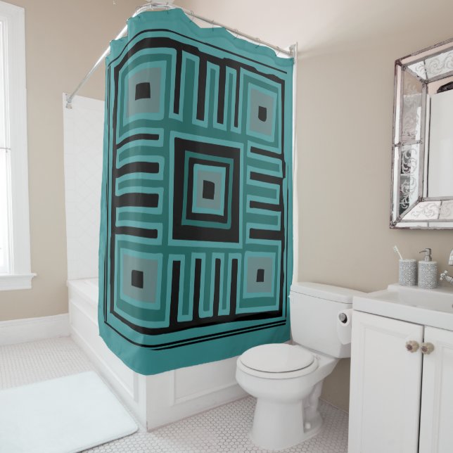 authentic African mud cloth pattern Shower Curtain (In Situ)