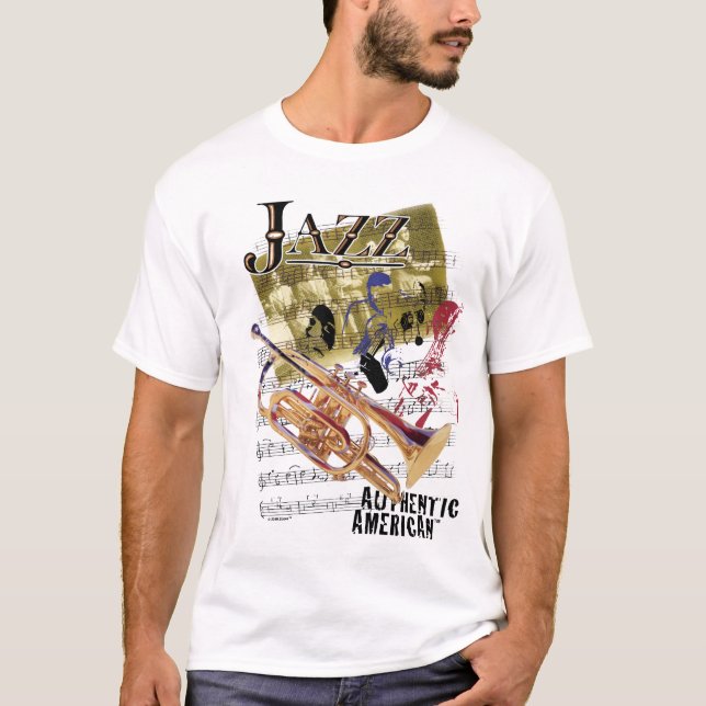Authentic American Jazz Art T-Shirt (Front)