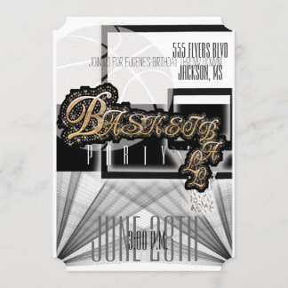 Authentic Basketball Party Invitation -Black