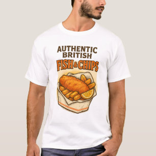 Authentic British Fish & Chips Retro T-Shirt