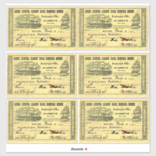 Authentic British Steamship Pass Vintage Travel