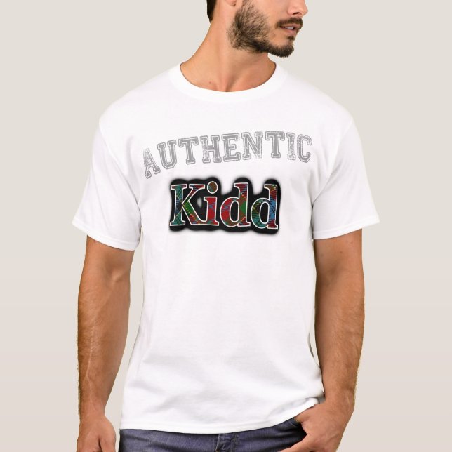 Authentic Clan Kidd Tartan Name Design T-Shirt (Front)