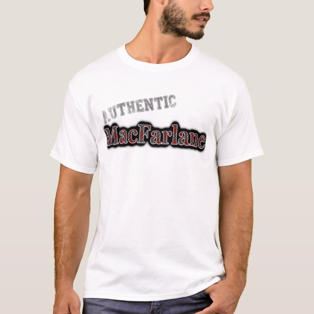Authentic Clan MacFarlane Tartan Name Design T-Shirt (Front)