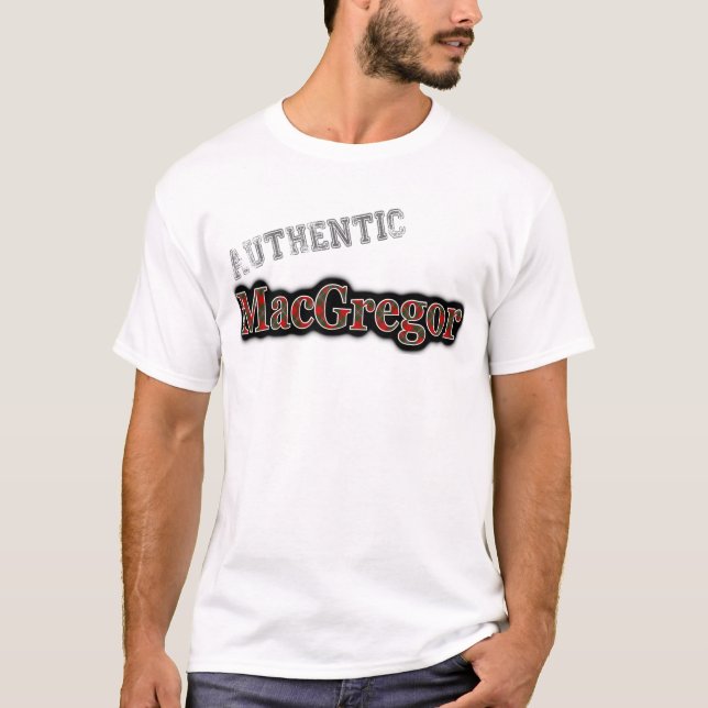 Authentic Clan MacGregor Tartan Name Design T-Shirt (Front)