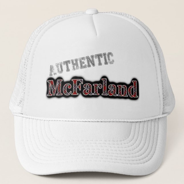 Authentic Clan McFarland MacFarlane Tartan Trucker Hat (Front)