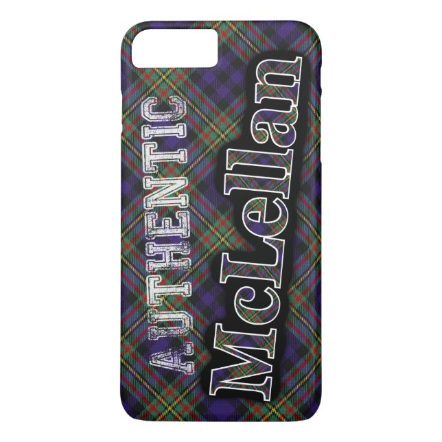 Authentic Clan McLellan Scottish Tartan Design Case-Mate iPhone Case (Back)