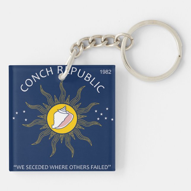 Authentic Conch Republic AVOID FAKES Key Ring (Back)