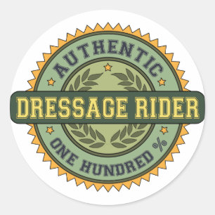 Authentic Dressage Rider Classic Round Sticker