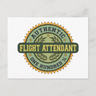 Authentic Flight Attendant Postcard