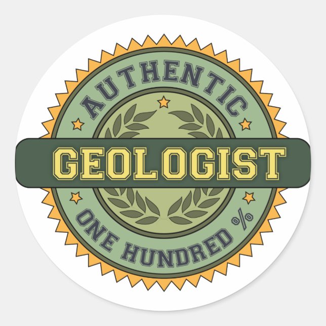 Authentic Geologist Classic Round Sticker (Front)